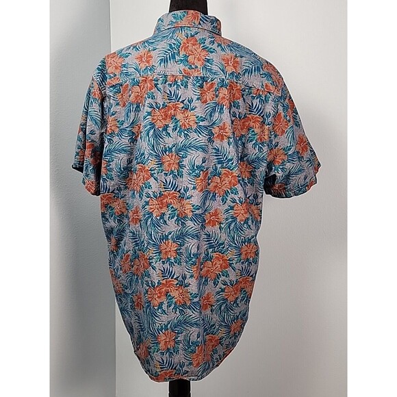 Chip & Pepper California XL Summer Aloha Hawaiian Button Blue Short Cotton - Picture 8 of 11